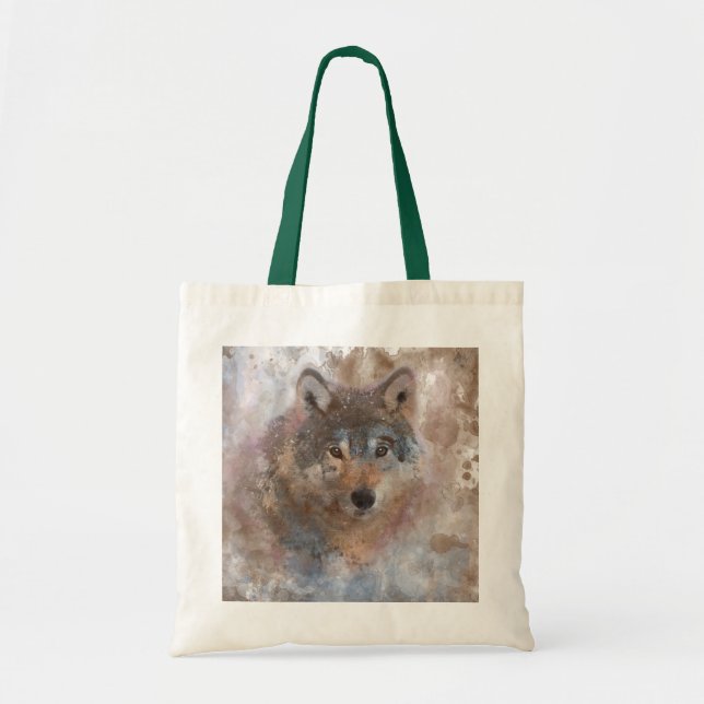 Water color Wolfs Tote Bag (Front)