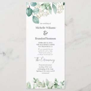 Water colored for wedding Eucalyptus Program