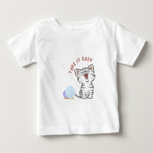 Water colour ball take it easy cat  baby T_Shirt
