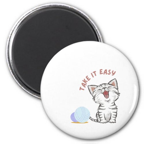 Water colour ball wakeup cat  magnet