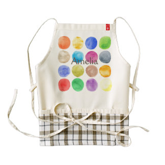 Water colour,big polka dot, funny,cute,girly,trend zazzle HEART apron