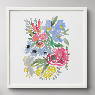 Water colour bouquet peel and stick photo tile
