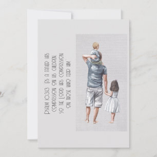 Water colour Dad and children Quote illustration Invitation