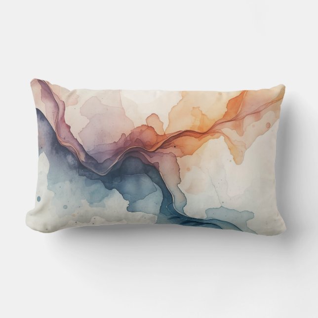 Water Colour Flavor Lumbar Pillow (Front)