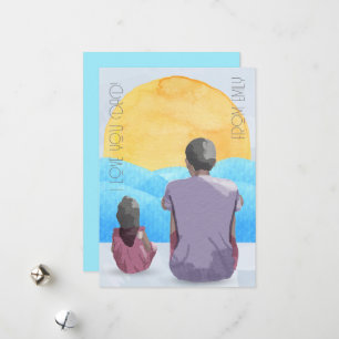 Water colour Sea view for Dad Holiday Card