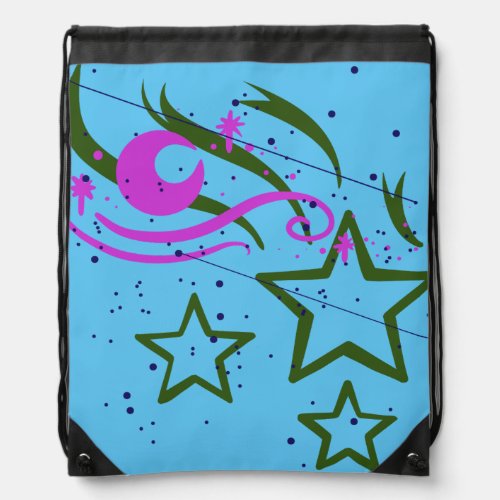 Water colour simple elegance star drawstring bag