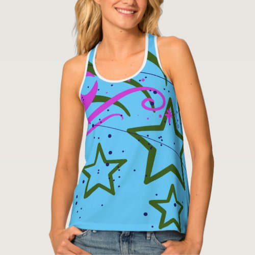 Water colour simple elegance star tank top