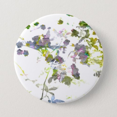 Water colour style romantic flower floral design button