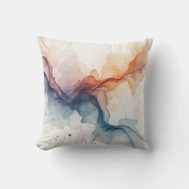 Water Coloured Madness Throw Pillow (Front)