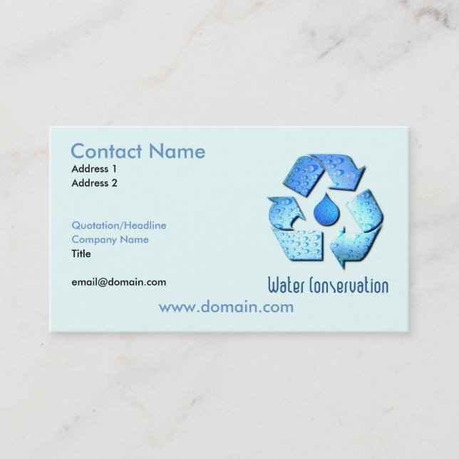 Water Conservation Business Card (Front)