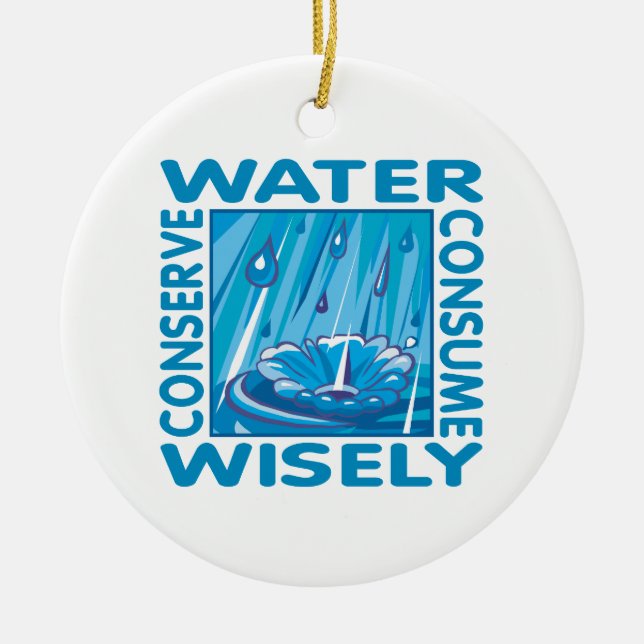 Water Conservation Ceramic Ornament (Front)