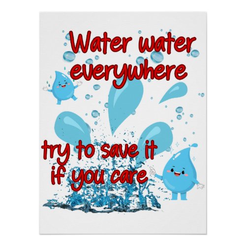 Water Conservation Glossy Poster