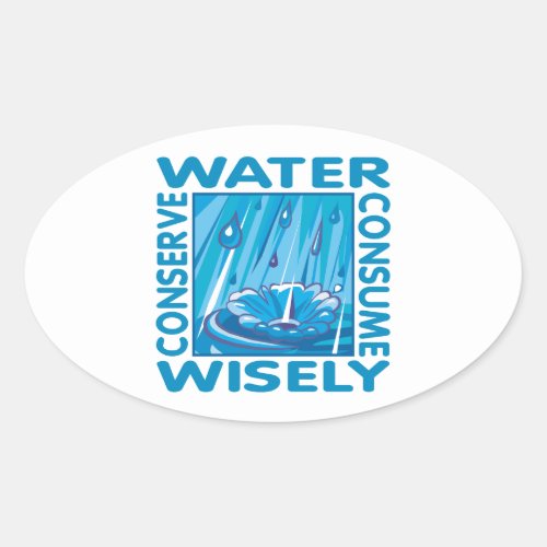 Water Conservation Oval Sticker