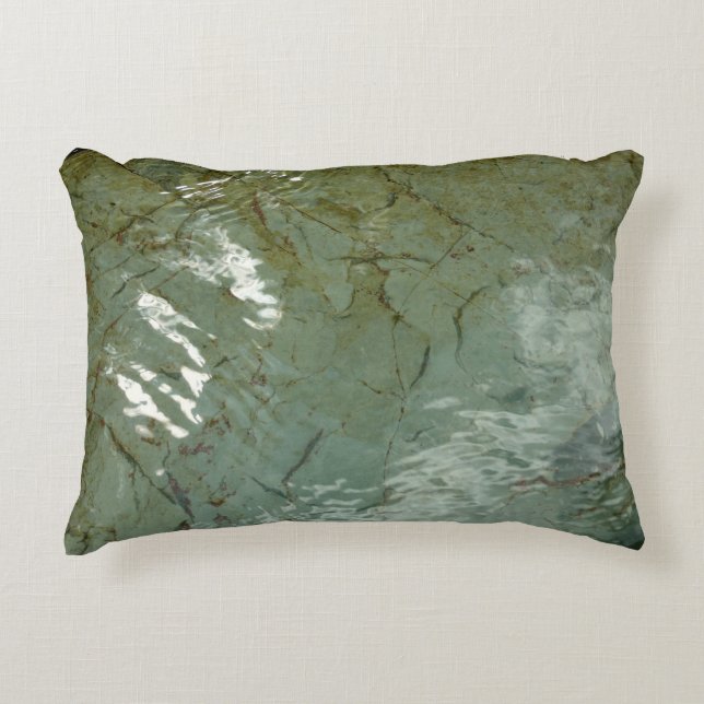 Water-Covered Rock Slab Nature Photo Accent Pillow (Front)