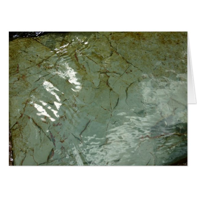 Water-Covered Rock Slab Nature Photo Card (Front Horizontal)