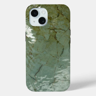 Water-Covered Rock Slab Nature Photo iPhone 15 Case