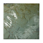 Water-Covered Rock Slab Nature Photo Ceramic Tile