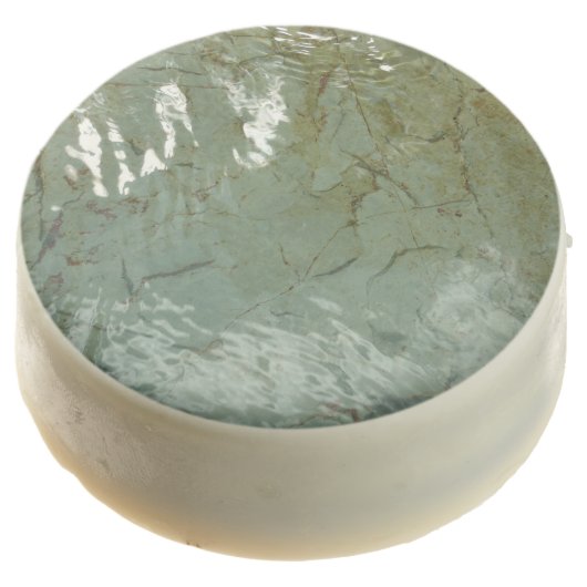 Water-Covered Rock Slab Nature Photo Chocolate Covered Oreo (Angled)