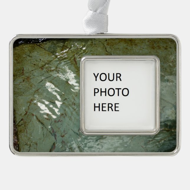 Water-Covered Rock Slab Nature Photo Christmas Ornament (Front)