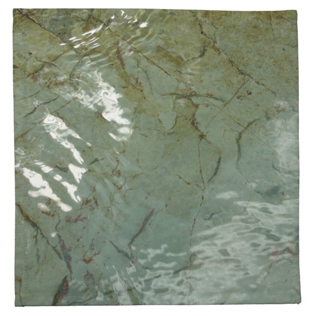 Water-Covered Rock Slab Nature Photo Cloth Napkin (Front)