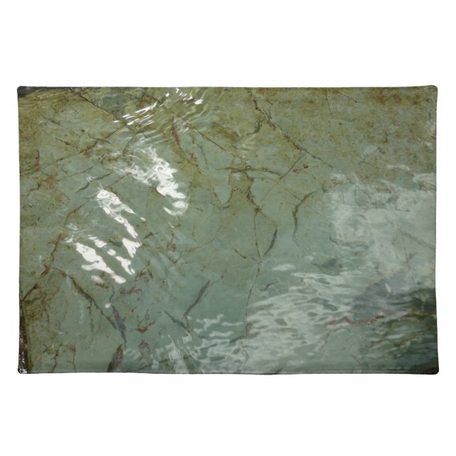 Water-Covered Rock Slab Nature Photo Cloth Placemat (Front)