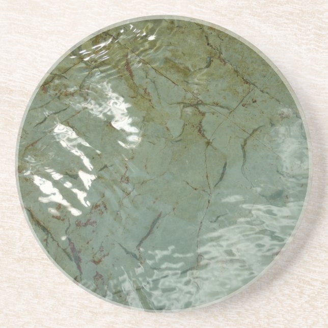 Water-Covered Rock Slab Nature Photo Coaster (Front)