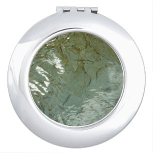 Water-Covered Rock Slab Nature Photo Compact Mirror