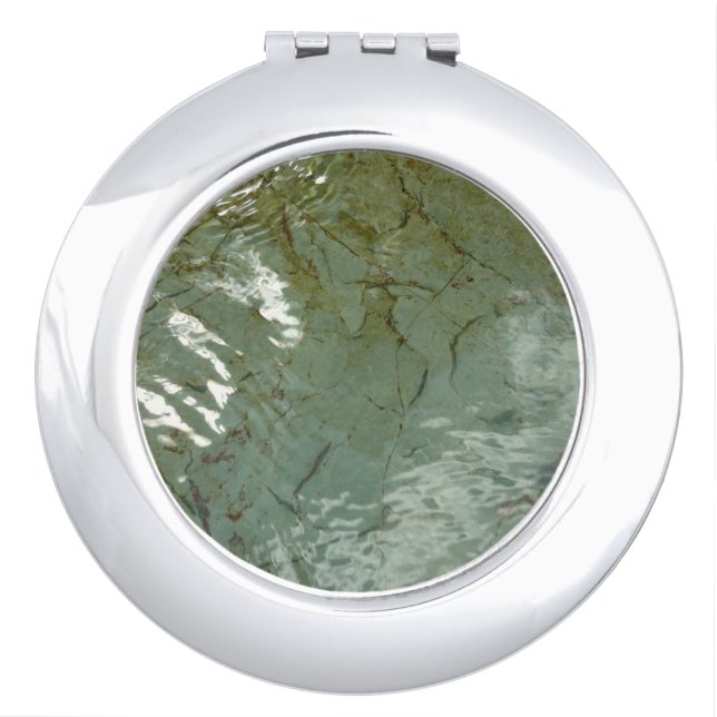 Water-Covered Rock Slab Nature Photo Compact Mirror (Front)