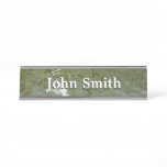 Water-Covered Rock Slab Nature Photo Desk Name Plate
