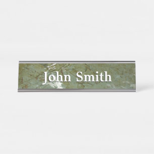 Water-Covered Rock Slab Nature Photo Desk Name Plate
