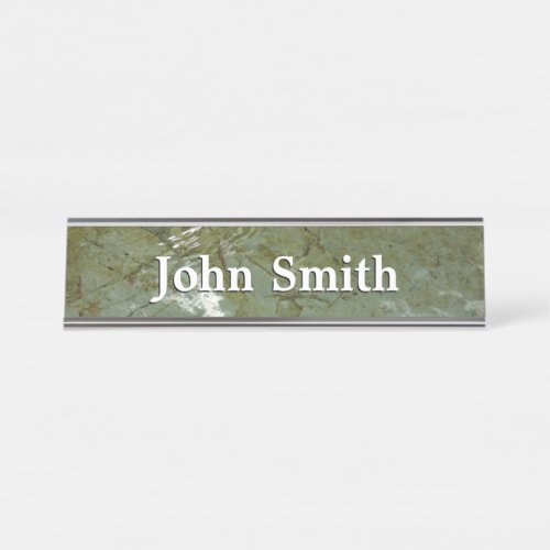 Water_Covered Rock Slab Nature Photo Desk Name Plate