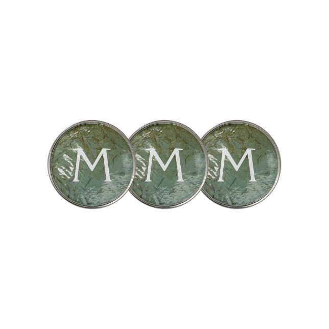 Water-Covered Rock Slab Nature Photo Golf Ball Marker (3 Up)
