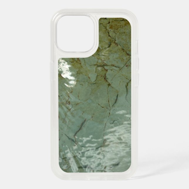 Water-Covered Rock Slab Nature Photo iPhone 15 Case (Back)