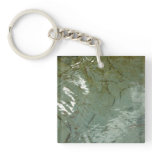 Water-Covered Rock Slab Nature Photo Keychain