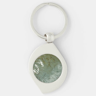 Water-Covered Rock Slab Nature Photo Keychain