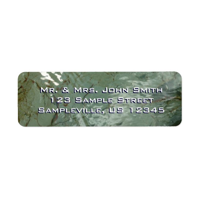 Water-Covered Rock Slab Nature Photo Label (Front)