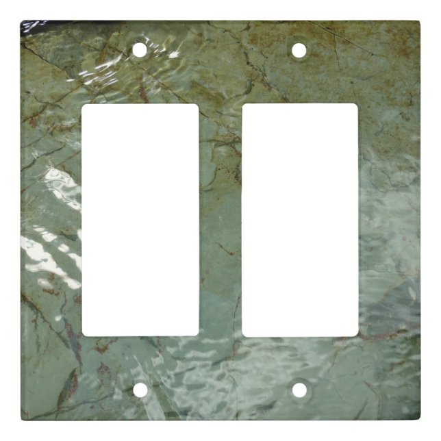 Water-Covered Rock Slab Nature Photo Light Switch Cover (Front)