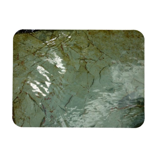 Water-Covered Rock Slab Nature Photo Magnet (Horizontal)