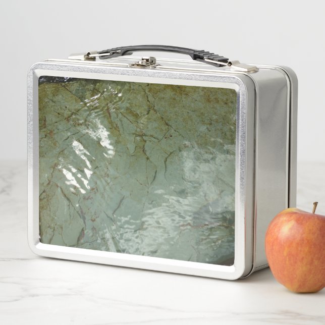 Water-Covered Rock Slab Nature Photo Metal Lunch Box (In Situ)