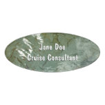 Water-Covered Rock Slab Nature Photo Name Tag