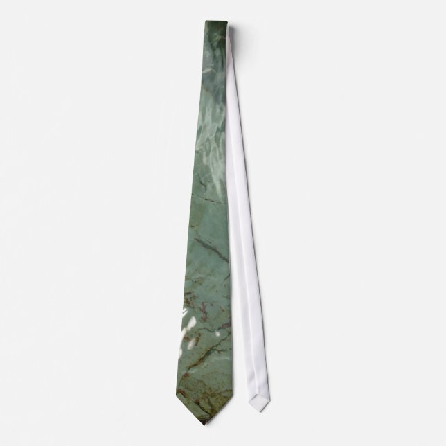 Water-Covered Rock Slab Nature Photo Neck Tie (Front)