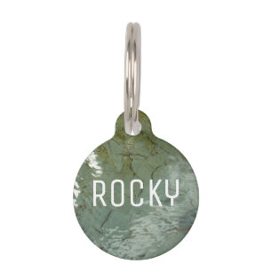 Water-Covered Rock Slab Nature Photo Pet ID Tag