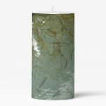 Water-Covered Rock Slab Nature Photo Pillar Candle