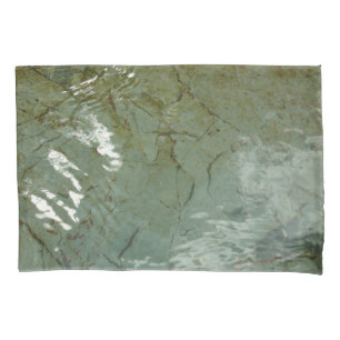 Water-Covered Rock Slab Nature Photo Pillow Case