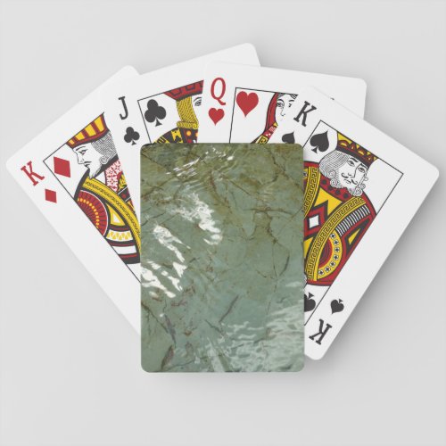 Water_Covered Rock Slab Nature Photo Playing Cards