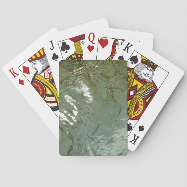 Water-Covered Rock Slab Nature Photo Poker Cards (Back)