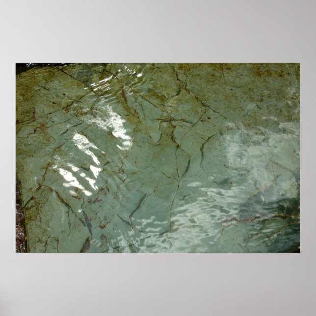 Water-Covered Rock Slab Nature Photo Poster (Front)