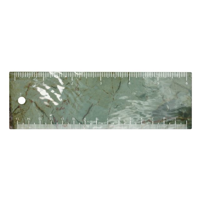 Water-Covered Rock Slab Nature Photo Ruler (Front)