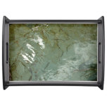 Water-Covered Rock Slab Nature Photo Serving Tray