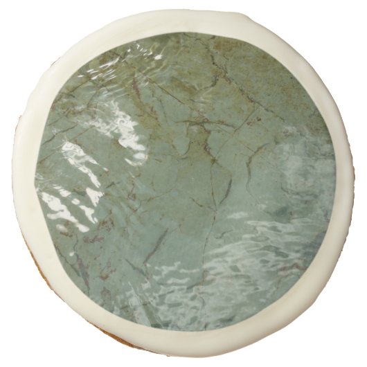 Water-Covered Rock Slab Nature Photo Sugar Cookie (Front)